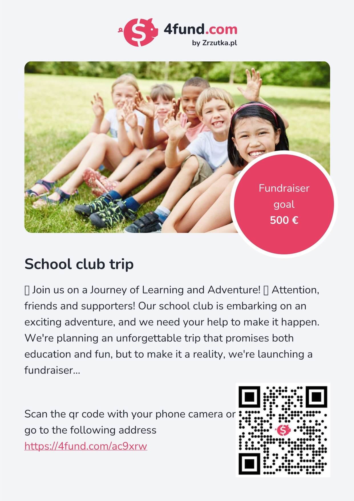 Picture shows the generated poster for the school fundraiser.